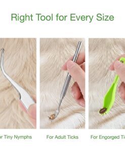 Tick Removal Tool & Twister Kit for Dogs, Cats & Humans, 10-in-1 Stainless Steel Tick Removers & Tick Puller Set - Professional Tick Tweezers Tool for Camping, Hiking & Dog Tick...