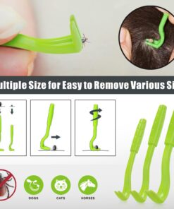 Tick Remover Tool Kit, Stainless Steel Tick Tweezers + Remover Tick Key, 4 Pack Quick & Safe Tick Twister Removal Tools for Dogs Cats Humans