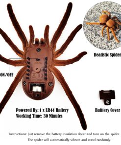 Tipmant Electric Spider Tarantula Animal Toy Vibration Crawling Pets Cat Dog Puppy Teasing Toys Prank Scary Kids Gifts