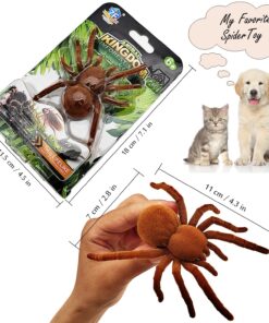Tipmant Electric Spider Tarantula Animal Toy Vibration Crawling Pets Cat Dog Puppy Teasing Toys Prank Scary Kids Gifts