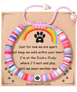 TONY & SANDY Dog Memorial Gifts, Pet Sympathy Rainbow Bridge Pet Memorial Bracelet for Men Women Girls Who Loss of Beloved Dog Cat