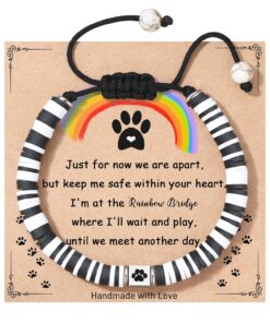 TONY & SANDY Dog Memorial Gifts, Pet Sympathy Rainbow Bridge Pet Memorial Bracelet for Men Women Girls Who Loss of Beloved Dog Cat