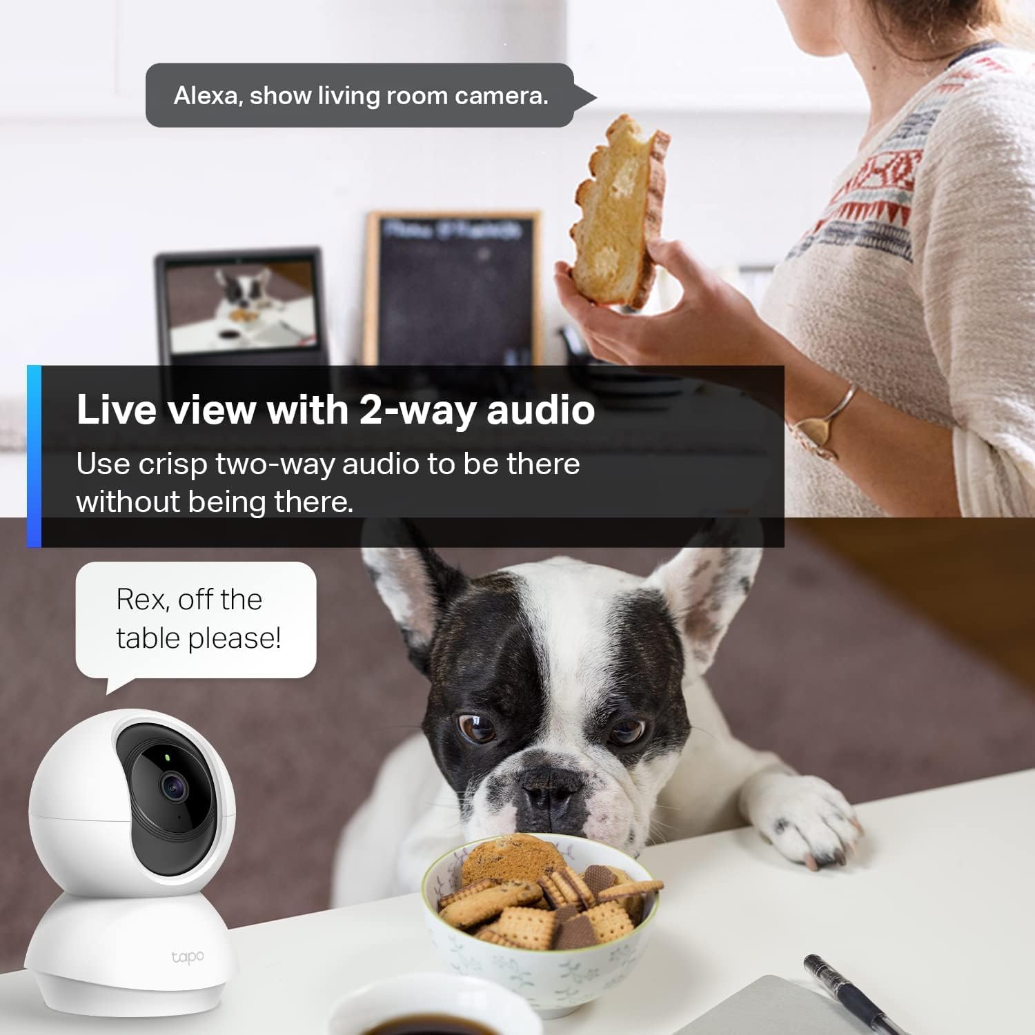 TP-Link Tapo Pan/Tilt Security Camera for Baby Monitor, Pet Camera w/Motion Detection, 1080P, 2-Way Audio, Night Vision, Cloud & SD Card Storage, Works with Alexa & Google Home...