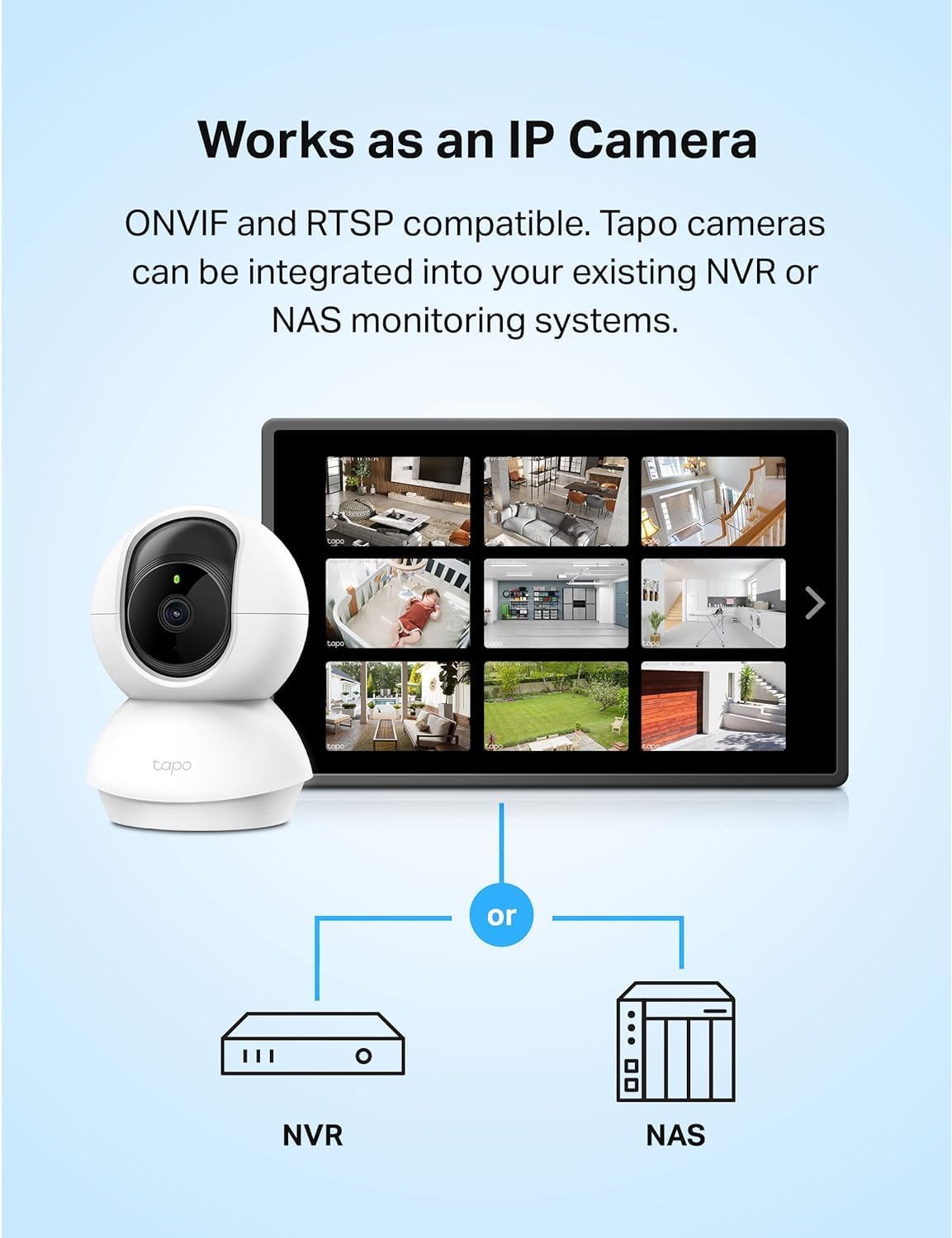 TP-Link Tapo Pan/Tilt Security Camera for Baby Monitor, Pet Camera w/Motion Detection, 1080P, 2-Way Audio, Night Vision, Cloud & SD Card Storage, Works with Alexa & Google Home...