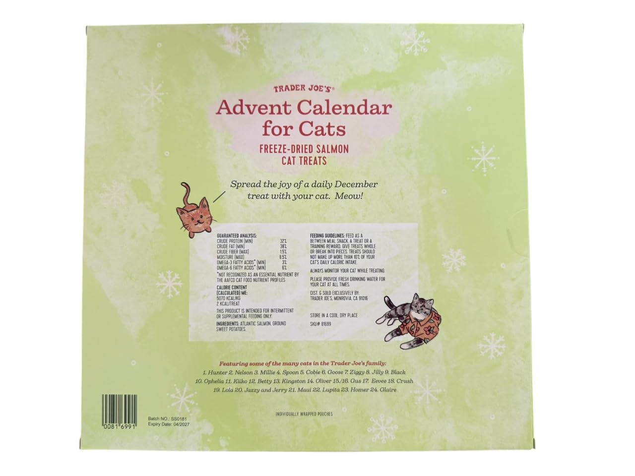 Trader Joe's Advent Calendar for Cats - Salmon and Dried, No Color, Size No Size