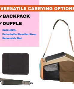 Travel Cat Backpack Carrier - The Navigator Convertible Pet Carrier Backpack - Cat Carrier Backpack with Fully Ventilated Mesh (Earth)