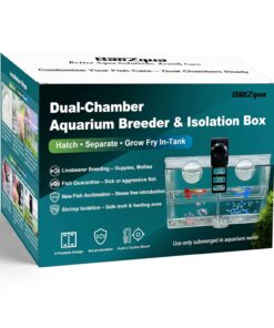 Triple-Chamber Aquarium Fish Breeder & Isolation Box, Transparent Hatching Incubator Tank with Suction Cups & Hook, Nursery for Livebearer Guppy Fry Breeding and Betta Fish,...