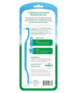 TropiClean Fresh Breath Cat Toothbrush and Toothpaste Kit, Cat Teeth Cleaning & Breath Freshener Solution, Complete Dental Care