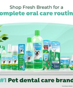 TropiClean Fresh Breath Dog Teeth Cleaning Dental Wipes, Finger Wipes for Plaque & Tartar Removal + Baking Soda, Easy to Use Dog Dental Care, 50ct