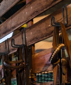 Tudomro 8 Pcs Tack Hook 4 Inches Heavy Duty Horse Halter Rack, Over Rail Bridle Hooks Metal Horse Water Bucket Hangers for Hanging Horses Bridles Saddle Fence Door Holder Horses...