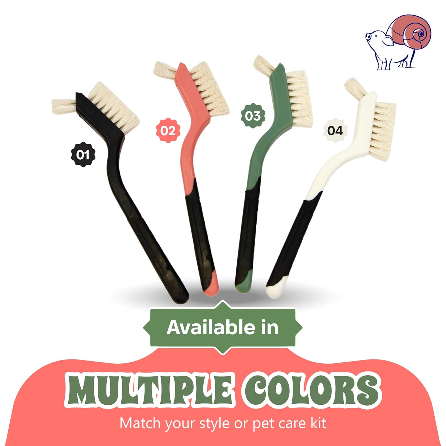 Turtle Cleaning Brush Remove Aquatic Mud, Dirt, & Contaminants from Tortoises Shells & Promoting Shell Health - Goat Hair Bristle Brush with Grip Rubber Handle - Black by Snout...