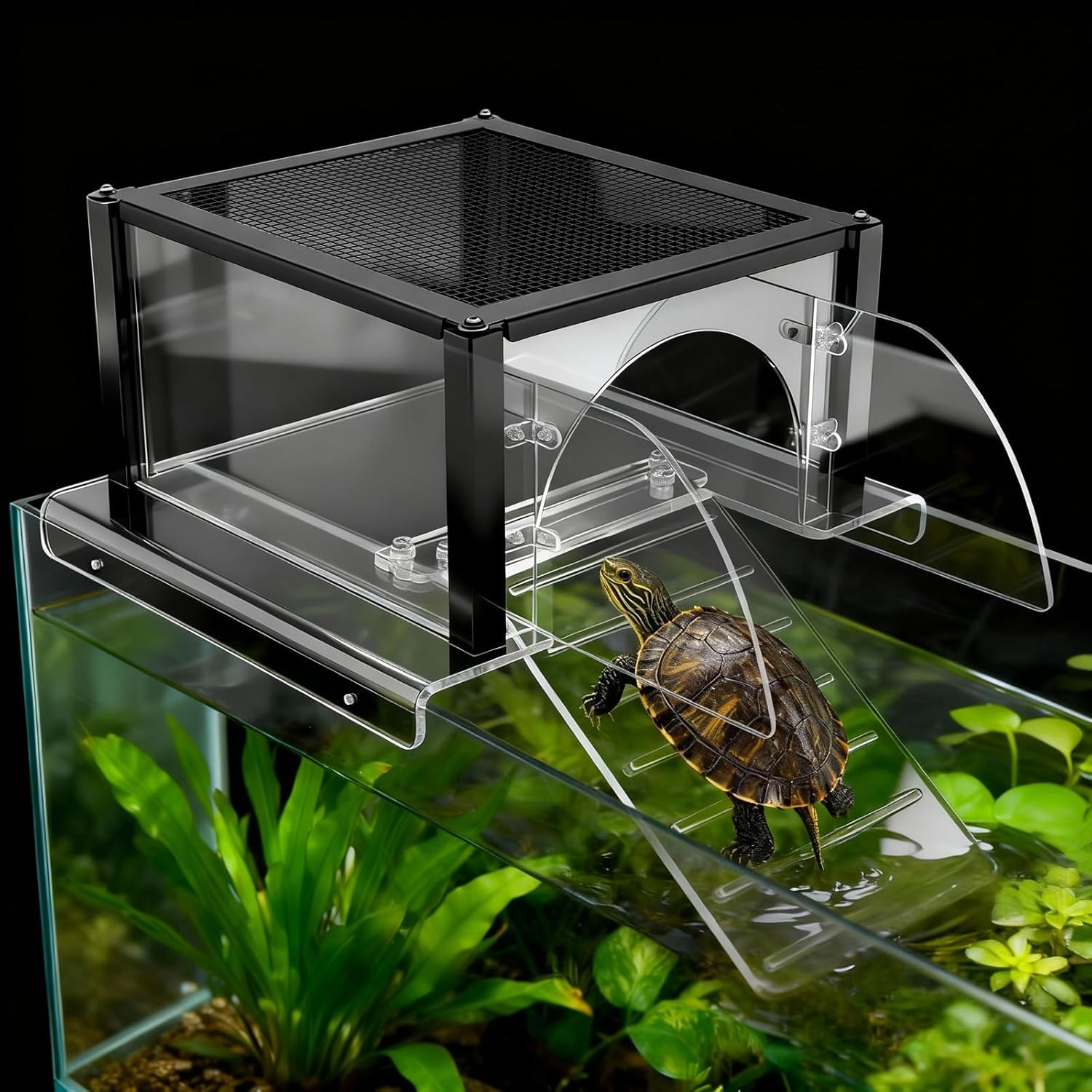 Turtle Topper Basking Platform for Aquatic Turtles 10/20/29/55 Gallon Tank, Aquatic Reptile Ramp Dock, Terrace, Accessories
