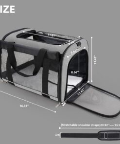 TWDEPART Cat Carrier Backpack - Multifunctional, Firm & Foldable with Roll-Up Shade, Breathable Design Includes Collapsible Bowl & Cushion (Grey)