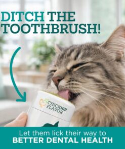 Twist + Lick Dental Gel for Cats, Cleans Teeth and Freshens Breath for 24 Hours, Cat Nip Flavor, 30 Day Supply