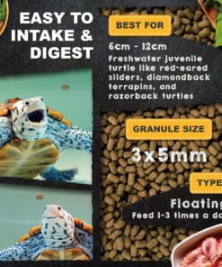 Ultra Fresh Floating Juvenile Turtle Food, All Natural Ingredients, Wild Sword Prawn, w/Deodorizing Probiotics, Juvenile Turtle Deodorizing Nutri Stick 3.35 oz