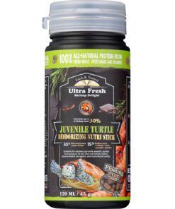 Ultra Fresh Floating Juvenile Turtle Food, All Natural Ingredients, Wild Sword Prawn, w/Deodorizing Probiotics, Juvenile Turtle Deodorizing Nutri Stick 3.35 oz
