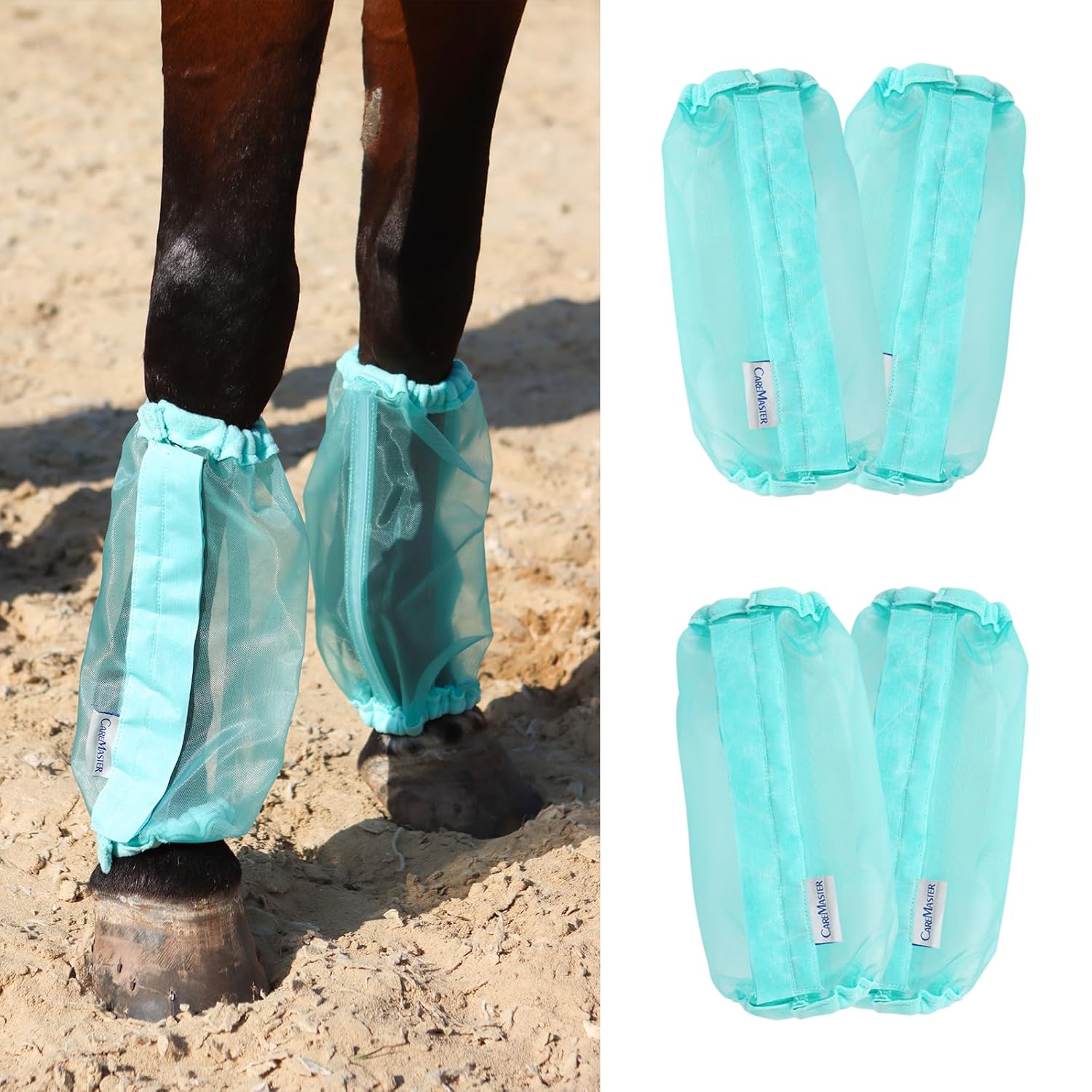 Universal Size Horse Leggings Fine Mesh Horse Fly Boots Greatly Reduce Stomping Breathable Horse Boots Leg Wraps (Set of 4) Purple