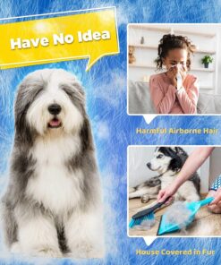 Upgrade Efficient Pet Hair Remover Gloves - Gentle Shedding Brushes for Dogs, Cats & Horses with Long and Short Hair - 1 Pair (Blue)