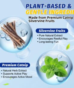 Upgraded Catnip Spray for Cats with Silvervine–Natural Dual-Plant Formula,Loved by 9 Out of 10 Cats,Cat Nip Spray Refresh Toys&Training Aid for Indoor Cats