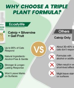 Upgraded Catnip Spray for Indoor Cats, 2.8 fl oz – Natural Formula with Silvervine & Gall Fruit, Encourages Play & Scratching, Ideal for Scratching Post, Suitable for Cats Less...