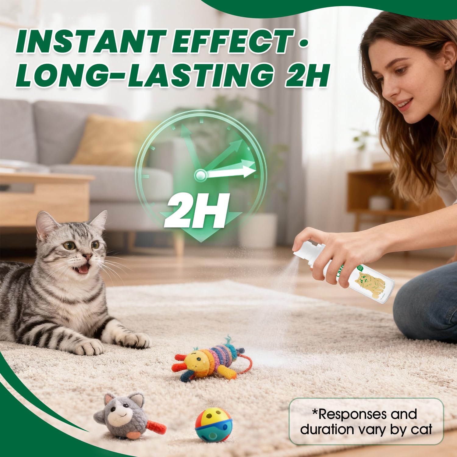 Upgraded Catnip Spray for Indoor Cats, 2.8 fl oz – Natural Formula with Silvervine & Gall Fruit, Encourages Play & Scratching, Ideal for Scratching Post, Suitable for Cats Less...