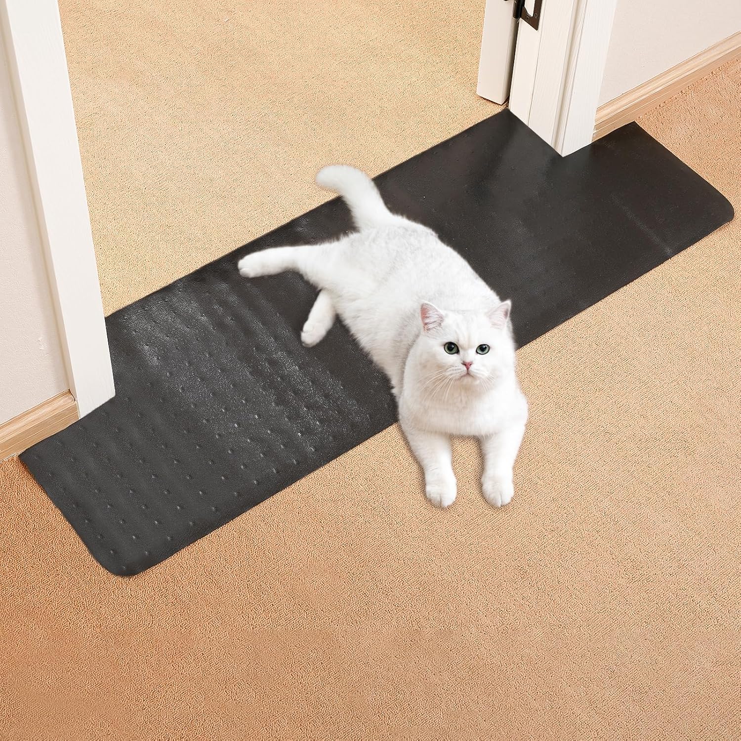Uross Carpet Protector for Pets - Cat Scratch Guard Mat, Anti Scratch Under Door Guard, Easy to Cut Plastic, 3.6FT