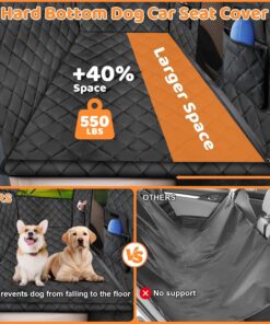 URPOWER 2026 Upgraded Back Seat Extender for Dogs - Large Hard Bottom Dog Car Seat Cover Holds 550lbs, Waterproof Dog Hammock Pet Bed with High-Density Foam Non-Slip Backseat...