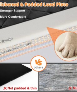 URPOWER 2026 Upgraded Back Seat Extender for Dogs - Large Hard Bottom Dog Car Seat Cover Holds 550lbs, Waterproof Dog Hammock Pet Bed with High-Density Foam Non-Slip Backseat...