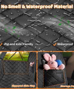 URPOWER 2026 Upgraded Back Seat Extender for Dogs - Large Hard Bottom Dog Car Seat Cover Holds 550lbs, Waterproof Dog Hammock Pet Bed with High-Density Foam Non-Slip Backseat...