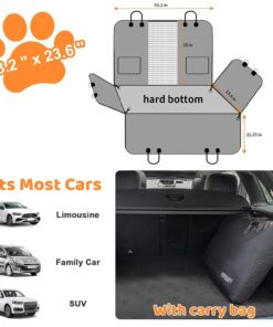 URPOWER 2026 Upgraded Back Seat Extender for Dogs - Large Hard Bottom Dog Car Seat Cover Holds 550lbs, Waterproof Dog Hammock Pet Bed with High-Density Foam Non-Slip Backseat...