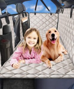 URPOWER 2026 Upgraded Back Seat Extender for Dogs - Large Hard Bottom Dog Car Seat Cover Holds 550lbs, Waterproof Dog Hammock Pet Bed with High-Density Foam Non-Slip Backseat...