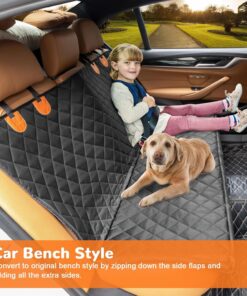 URPOWER Dog Car Seat Cover for Pets 100% Waterproof Seat Cover Hammock 600D Heavy Duty Scratch Proof Nonslip Durable Soft Back Seat Covers for Cars and SUVs