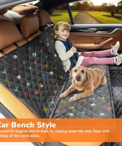 URPOWER Dog Car Seat Cover for Pets 100% Waterproof Seat Cover Hammock 600D Heavy Duty Scratch Proof Nonslip Durable Soft Back Seat Covers for Cars Trucks and SUVs