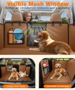URPOWER Dog Car Seat Cover for Pets 100% Waterproof Seat Cover Hammock 600D Heavy Duty Scratch Proof Nonslip Durable Soft Back Seat Covers for Cars Trucks and SUVs