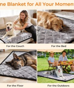 URPOWER Dogs Back Seat Extender with Non-Slip Blanket, 2 in 1 Hard Bottom Dog Car Seat Cover & Removable Dog Car Bed Mat, Waterproof Dogs Hammock for Car and SUV, Pet Rear Seat...