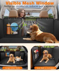 URPOWER Hard Bottom Dog Car Seat Cover for Pets 100% Waterproof Seat Cover Hammock 600D Heavy Duty Scratch Proof Nonslip Durable Back Seat Covers for Cars Trucks and SUVs
