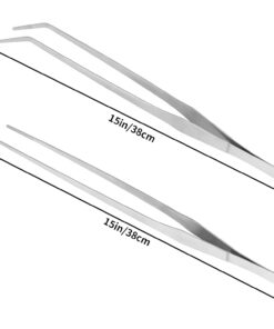 Vaincre 2PCS Long Tweezers, 15 inch Curved Aquascaping Tools, Stainless Steel Feeding Tongs Aquascape Tools, Aquarium Tweezers for Aquarium Reptile, Plant, Snakes, Lizards,...