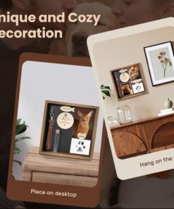 VavoPaw Cat Memorial Gifts for Loss of Cat, Pet Memorial Gifts for Cats, 8.6'' Shadow Box with Wooden Sculptures, Fur Jar, Sympathy Gift for Tabletop Display & Wall Hanging
