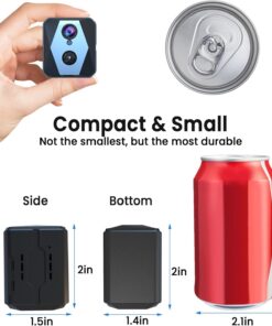 vebiliki Spy Camera, 4K Hidden Camera, Mini Camera, Real-Time Recording, AI Motion Detection, Support Cloud & TF Storage, Auto Night Vision, WiFi Cameras for Home Security, 2.4G...