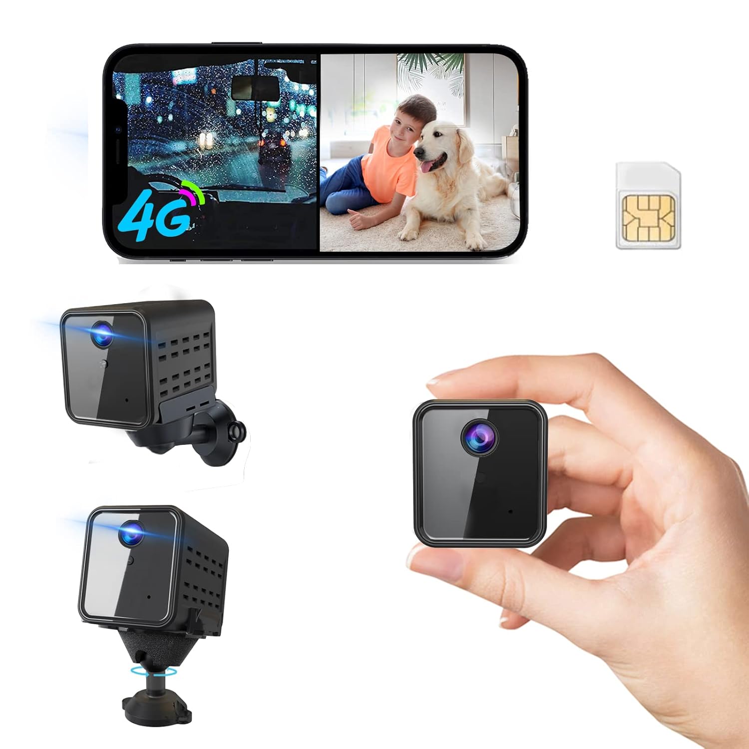 vebiliki Spy Camera, 4K Hidden Camera, Mini Camera, Real-Time Recording, AI Motion Detection, Support Cloud & TF Storage, Auto Night Vision, WiFi Cameras for Home Security, 2.4G...
