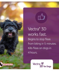 Vectra 3D Flea and Tick Prevention for Dogs, Kills and Repels Fleas, Ticks & Mosquitoes | Fast‑Acting, Waterproof, No Prescription Needed | Small Dogs 11-20 lbs, 3‑Month Supply