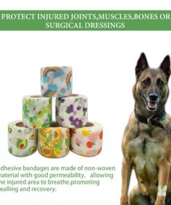 Vet Tape wrap, wrap Bandage 2 inch 12 Rolls,Cute Colorful Fruit Self Adhesive Bandage Wrap, Paw Bandages for Dog Cat Horse Pet Animals Wounds for Wrist Healing Ankle
