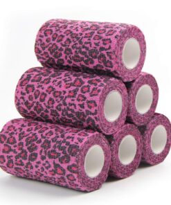 Vet Wrap Cohesive Bandages, Self-Adhesive Bandage Wrap, Breathable Non-Woven Self Adherent Tape for Pet Dog Leg Paw Wound, Horse, Cat, First Aid & Ankle Sprain, 2 Inch (6 Rolls)