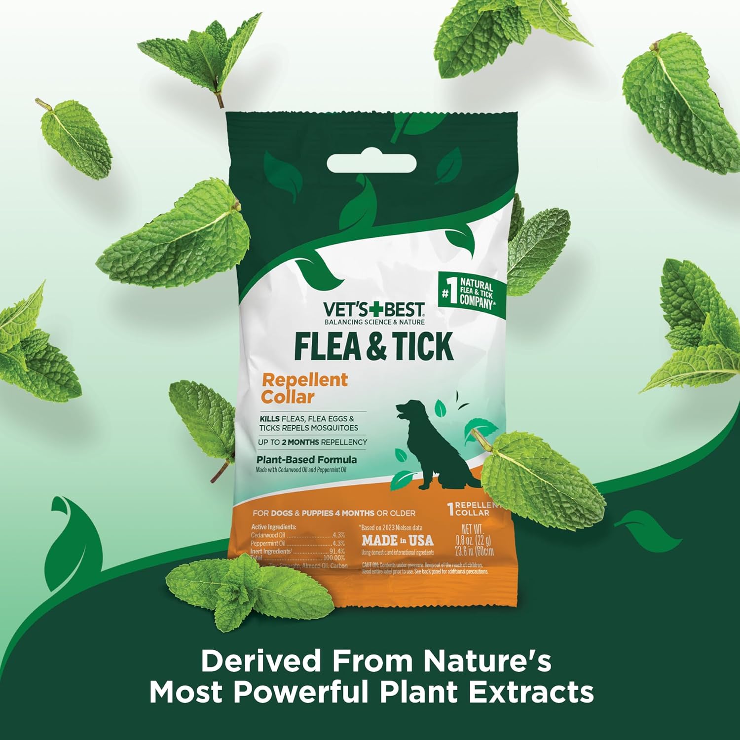 Vet's Best Natural Flea and Tick Collar for Dogs – Natural Repellent Collar with Plant-Based Ingredients – Flea and Tick Prevention and Treatment – Fits Small to Large Dogs – Up...