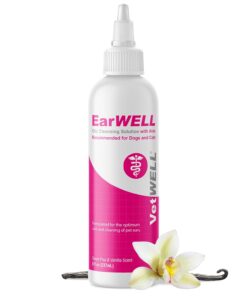 VetWELL Ear Cleaner for Dogs and Cats - Otic Rinse for Infections and Controlling Ear Infections and Odor in Pets - 8 oz (Cucumber Melon)