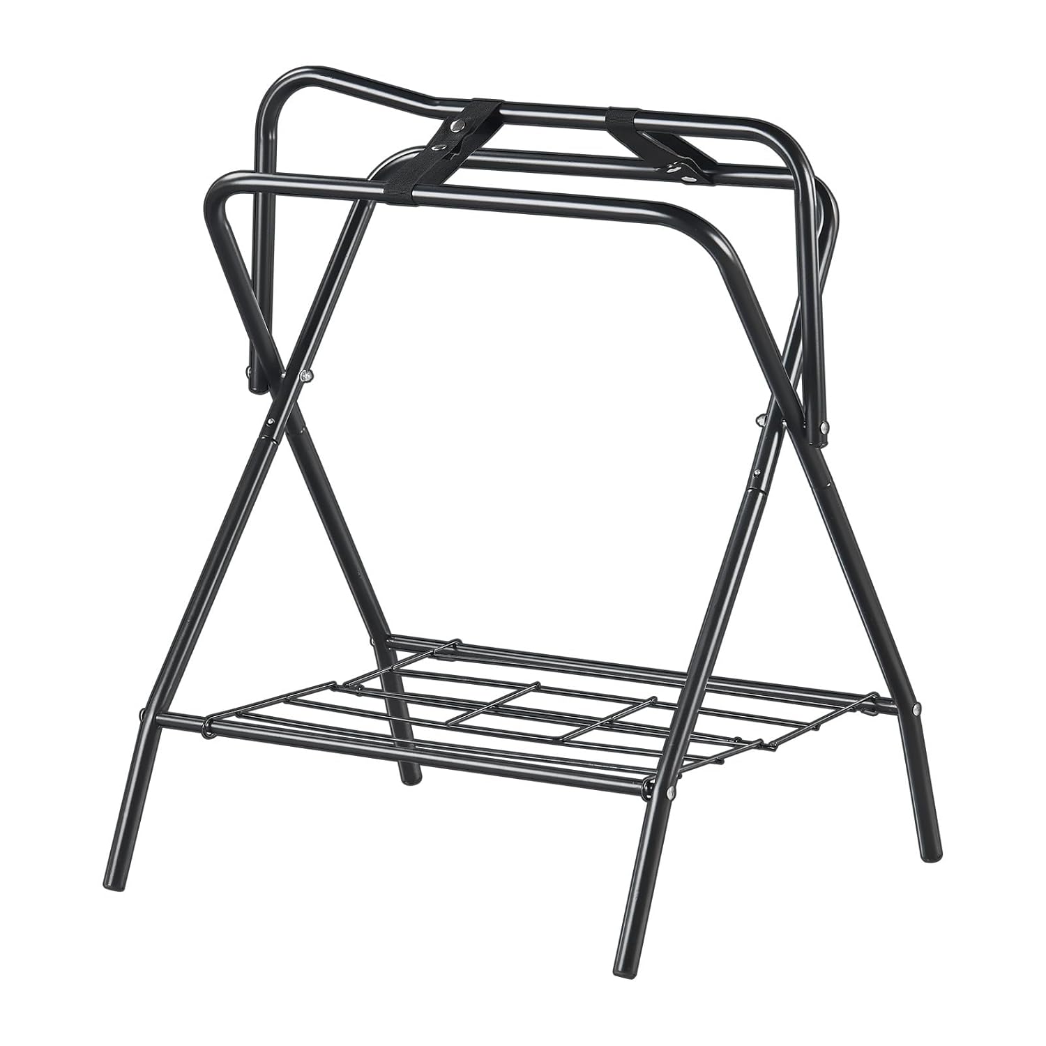 VEVOR Folding Saddle Rack, Freestanding Horse Saddle Stand, Portable Horse Blanket Holder, Heavy Duty Steel Saddle Rack for English & Western Saddles, Tack Storage, 28 x 19 x...