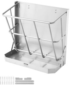 VEVOR Livestock Feeder, 18.5 Gallons Large Capacity, Heavy-Duty Steel Goat Hay Rack, 24.4