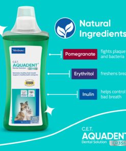 Virbac C.E.T. AQUADENT® FR3SH® Dental Solution - Supports Dental Health & Fresher Breath - for Dogs & Cats (500 ml)