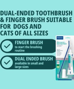 Virbac C.E.T.® Oral Hygiene Kit for Dogs | Poultry-flavor Toothpaste | Fingerbrush and Pet Toothbrush