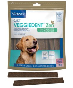 Virbac C.E.T.® VEGGIEDENT® Zen Tartar Control Chews for Dogs - Multifunctional to Support Mental Well-Being, VOHC Approved - Extra Small Under 11lbs